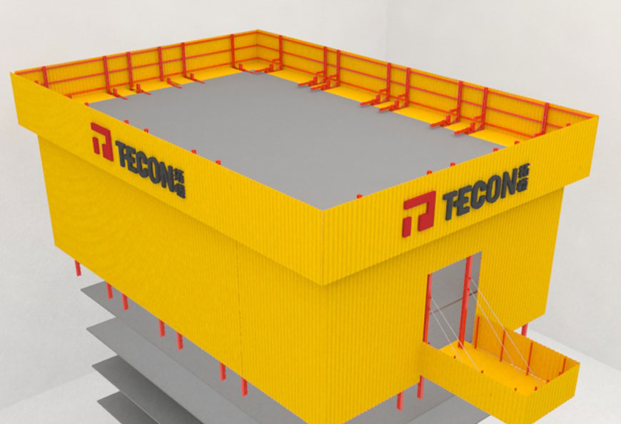 TECON Protection screen provides fully covered protection with multi-platforms inside for site crew